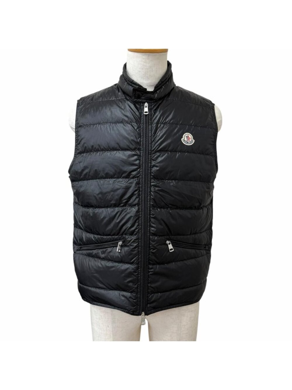 Moncler Gui Gilet Logo Patch Wzip Packable Light Down Vest Black Lightweight 3